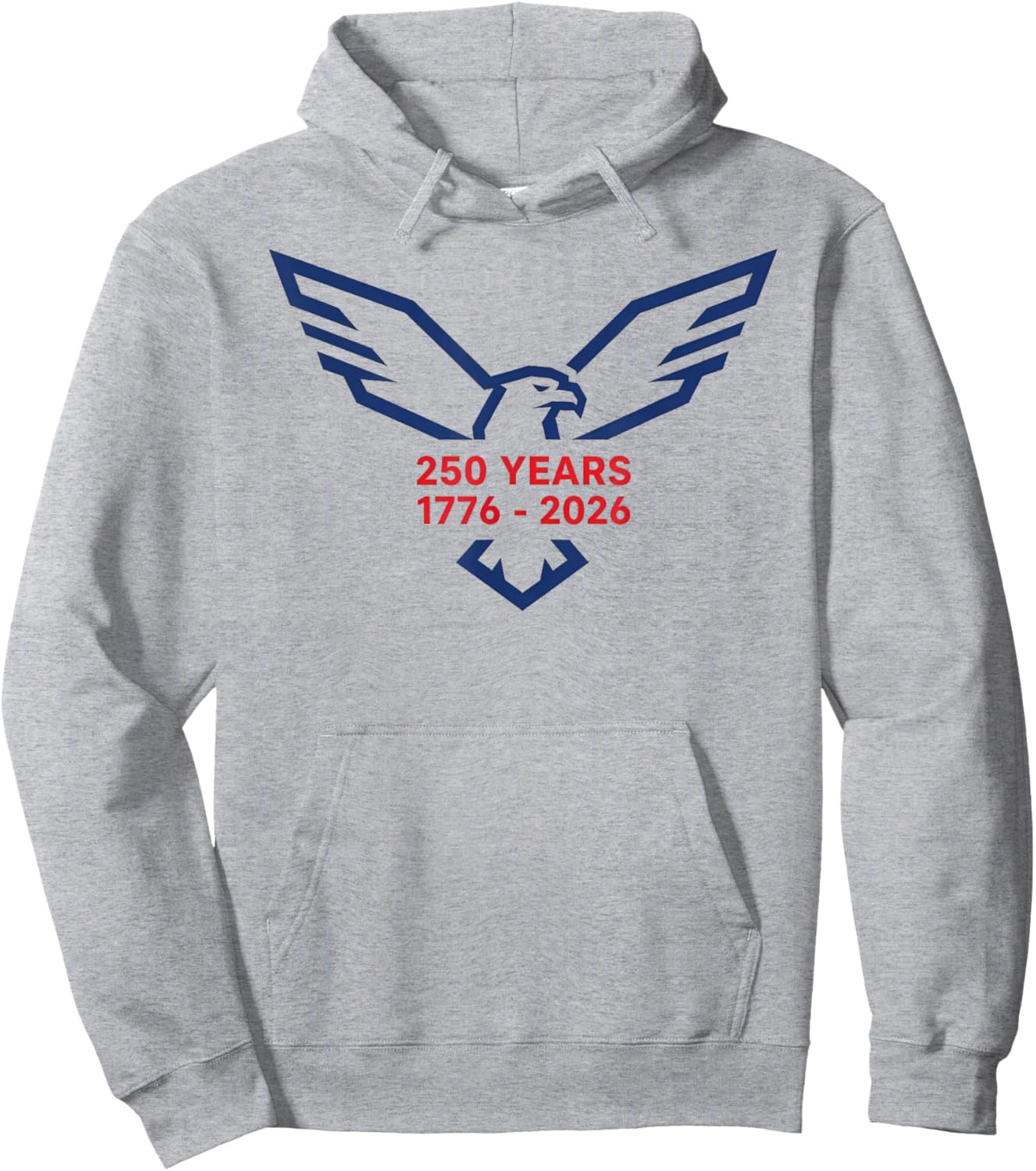 Eagle 250 Years 1776-2026 250th Birthday Minimalist Logo Hoodie - Hoodie | Ash