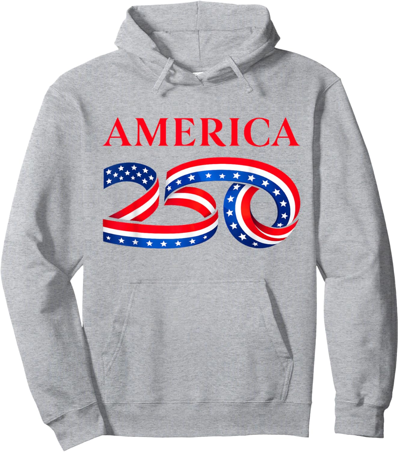 US Flag Ribbon 250 Years America 250th Anniversary 2026 Hoodie - Hoodie | Ash