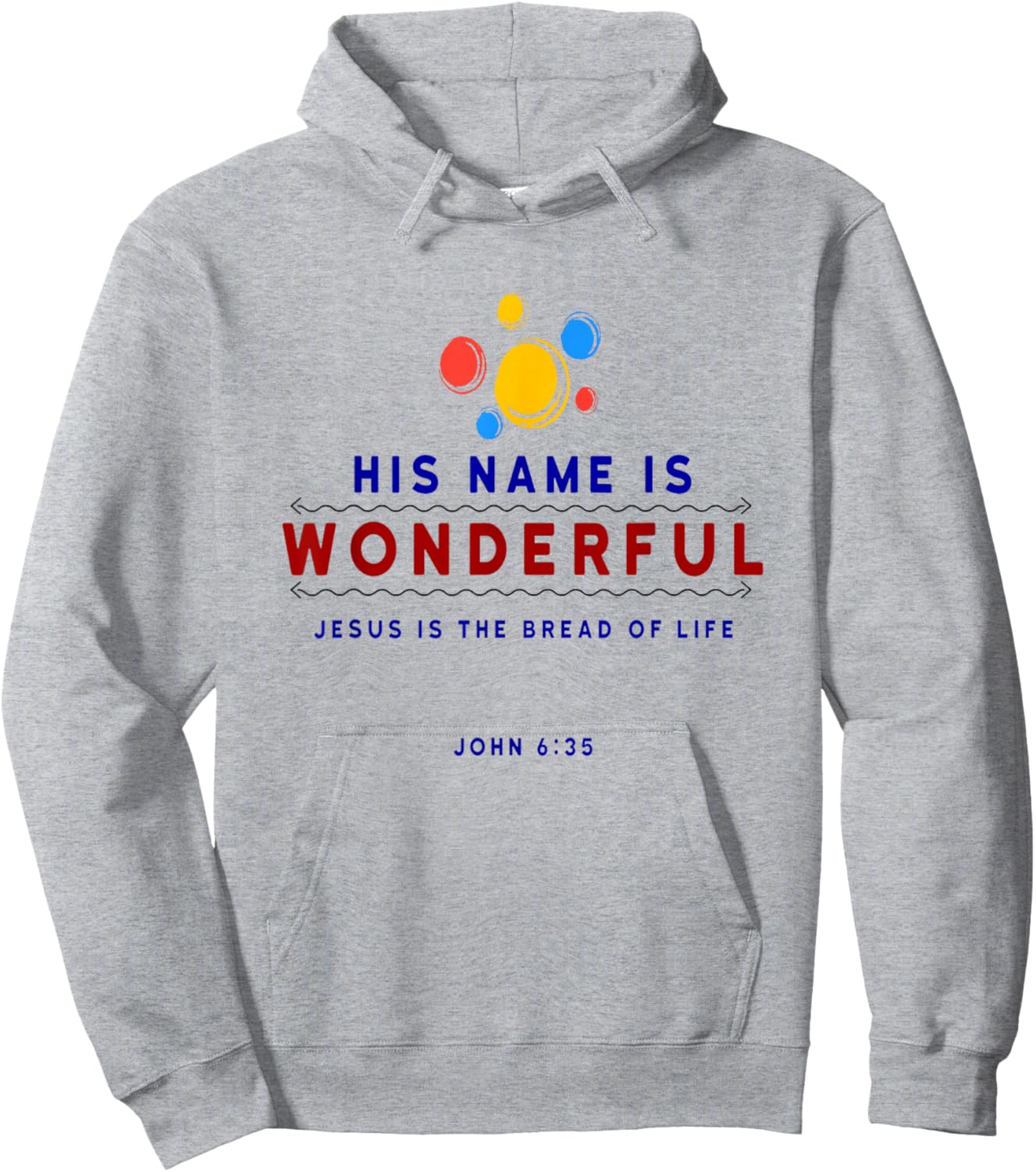 Jesus Bread of Life Inspirational Hope Christian Print Hoodie - Hoodie | Ash