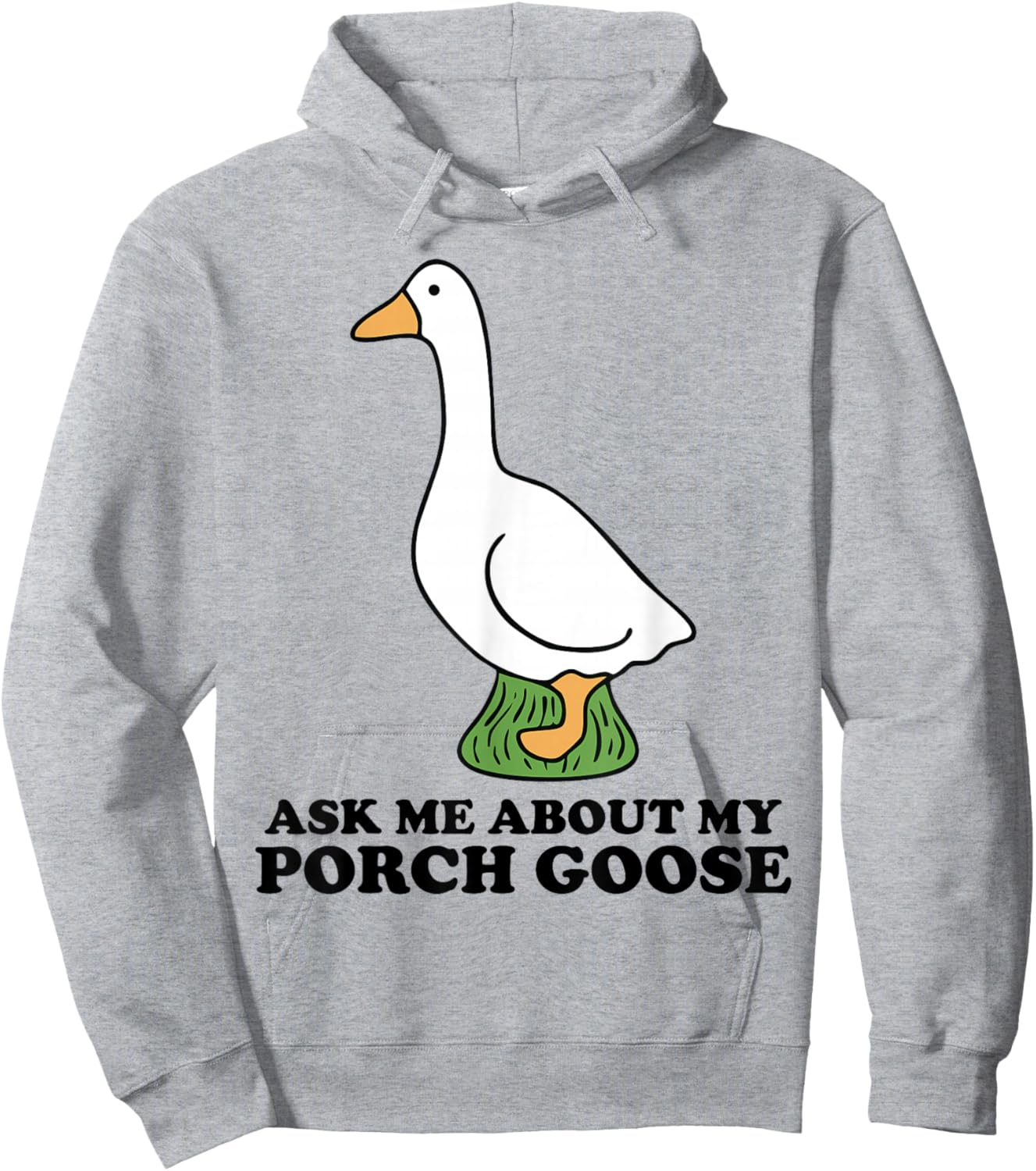 Ask Me About My Porch Goose Funny Cottage Humor Vintage Cute Hoodie - Hoodie | Ash