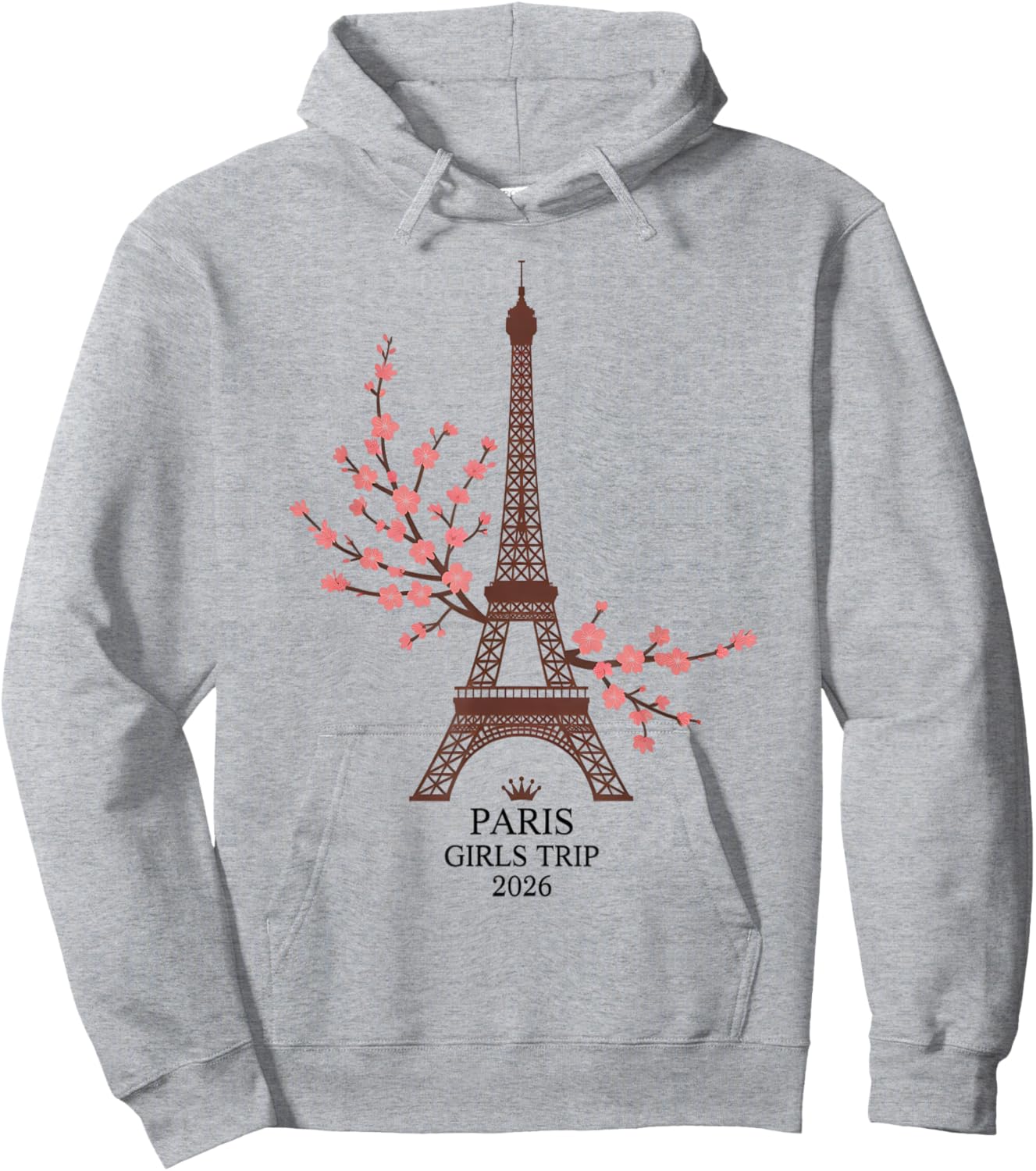 Vintage Paris Girls Trip 2026 Flight Fabulous Vacay Matching Hoodie - Hoodie | Ash