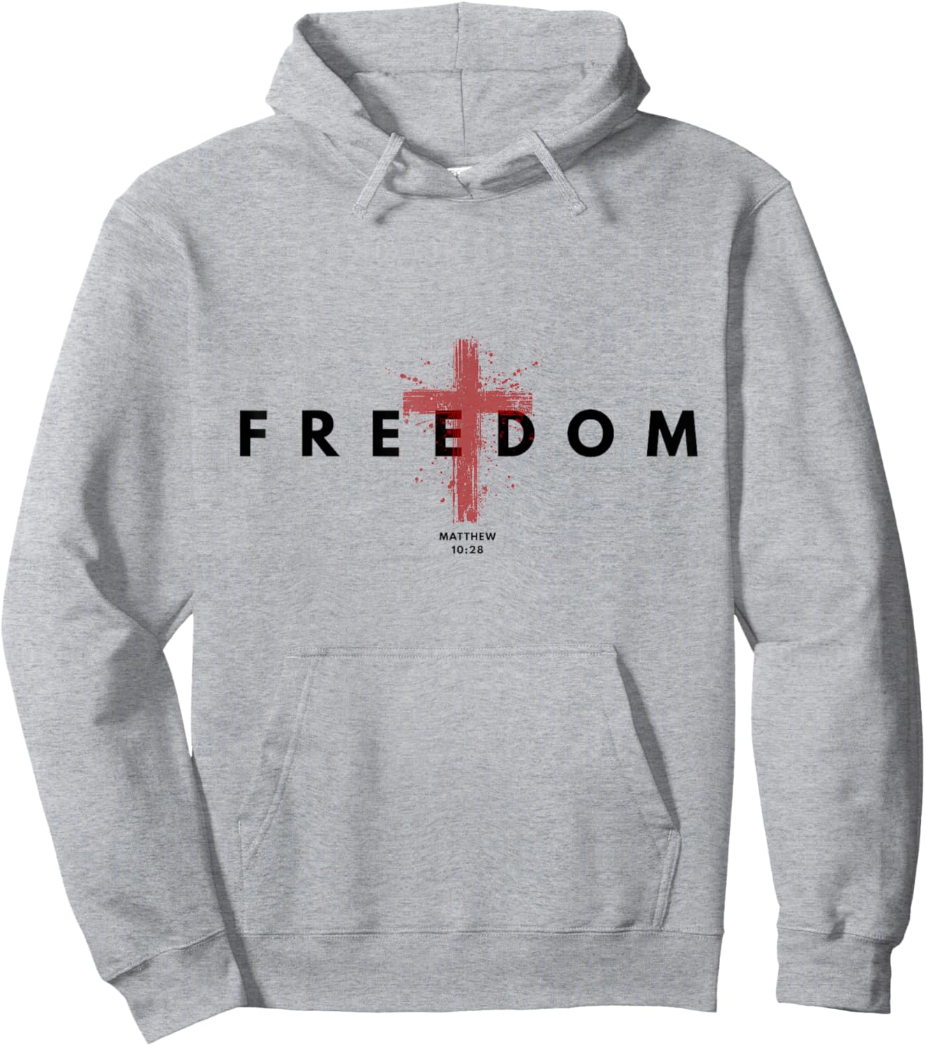 Freedom American Patriotic with Cross 1st Amendment Hoodie - Hoodie | Ash