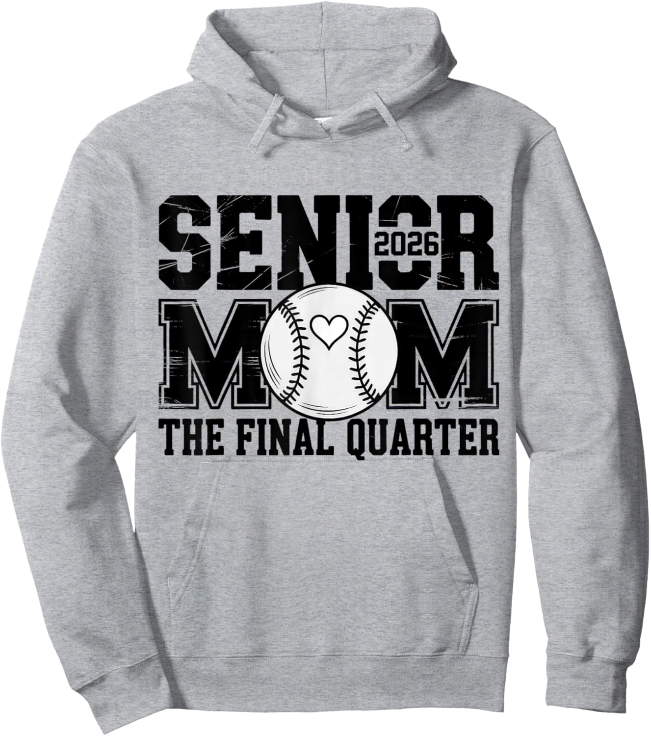 Senior Baseball Mom Baseball Mama Game Day Class of 2026 Mom Hoodie - Hoodie | Ash
