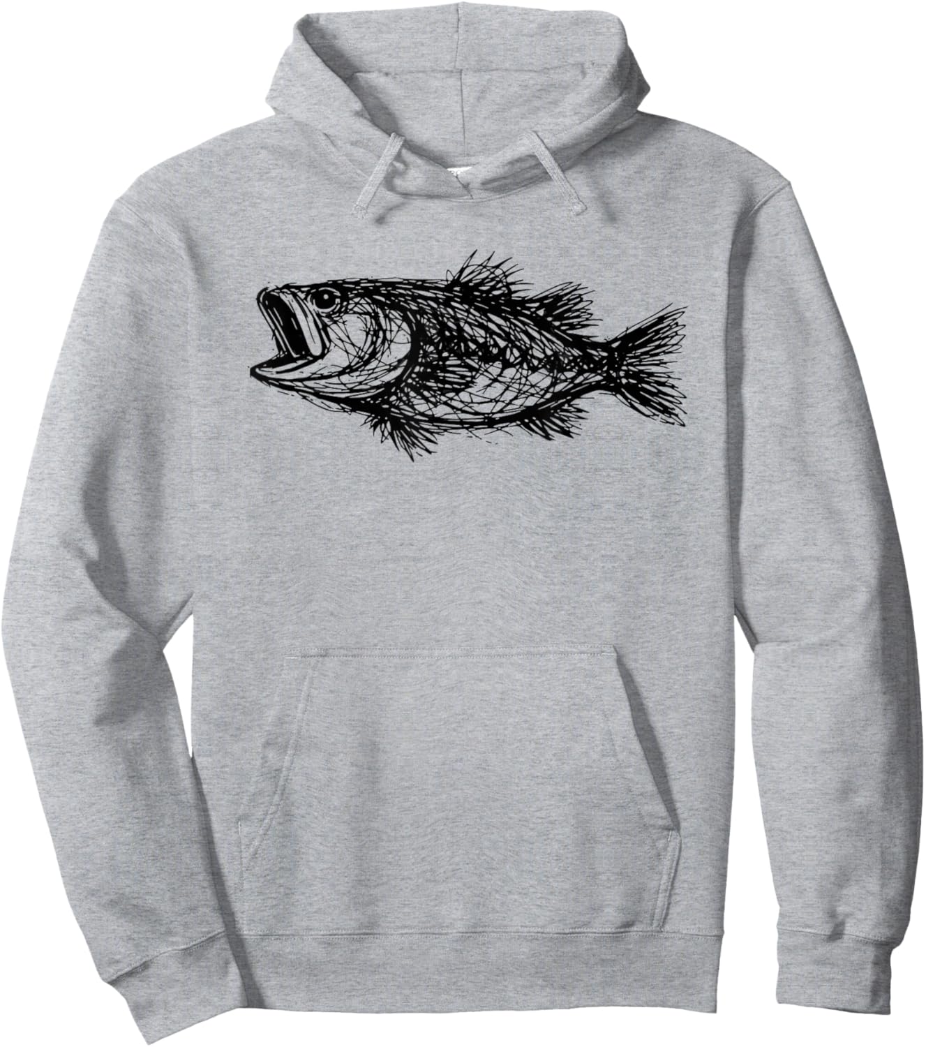 Minimal Line Art Minimalist Abstract Sketch Scribble Bass Hoodie - Hoodie | Ash