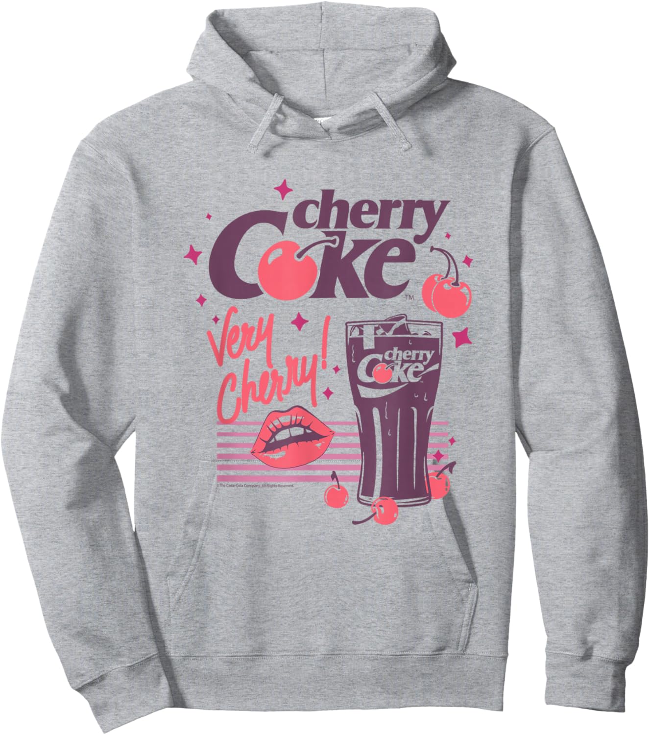 Coca-Cola Cherry Coke Lips Very Cherry Vintage Hoodie - Hoodie | Ash