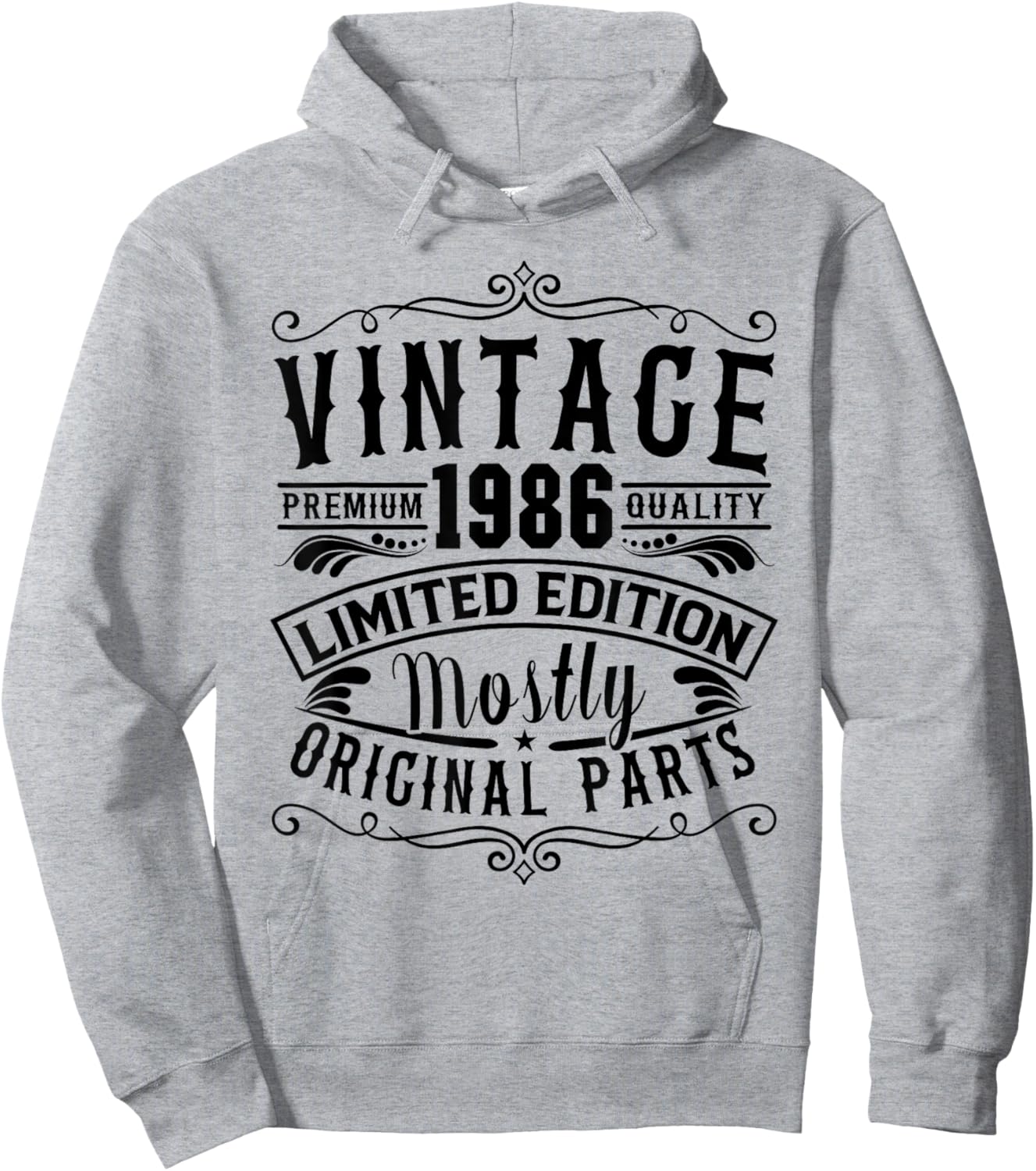 Born in 1986 Birthday, Vintage Mostly Original Parts Funny Hoodie - Hoodie | Ash
