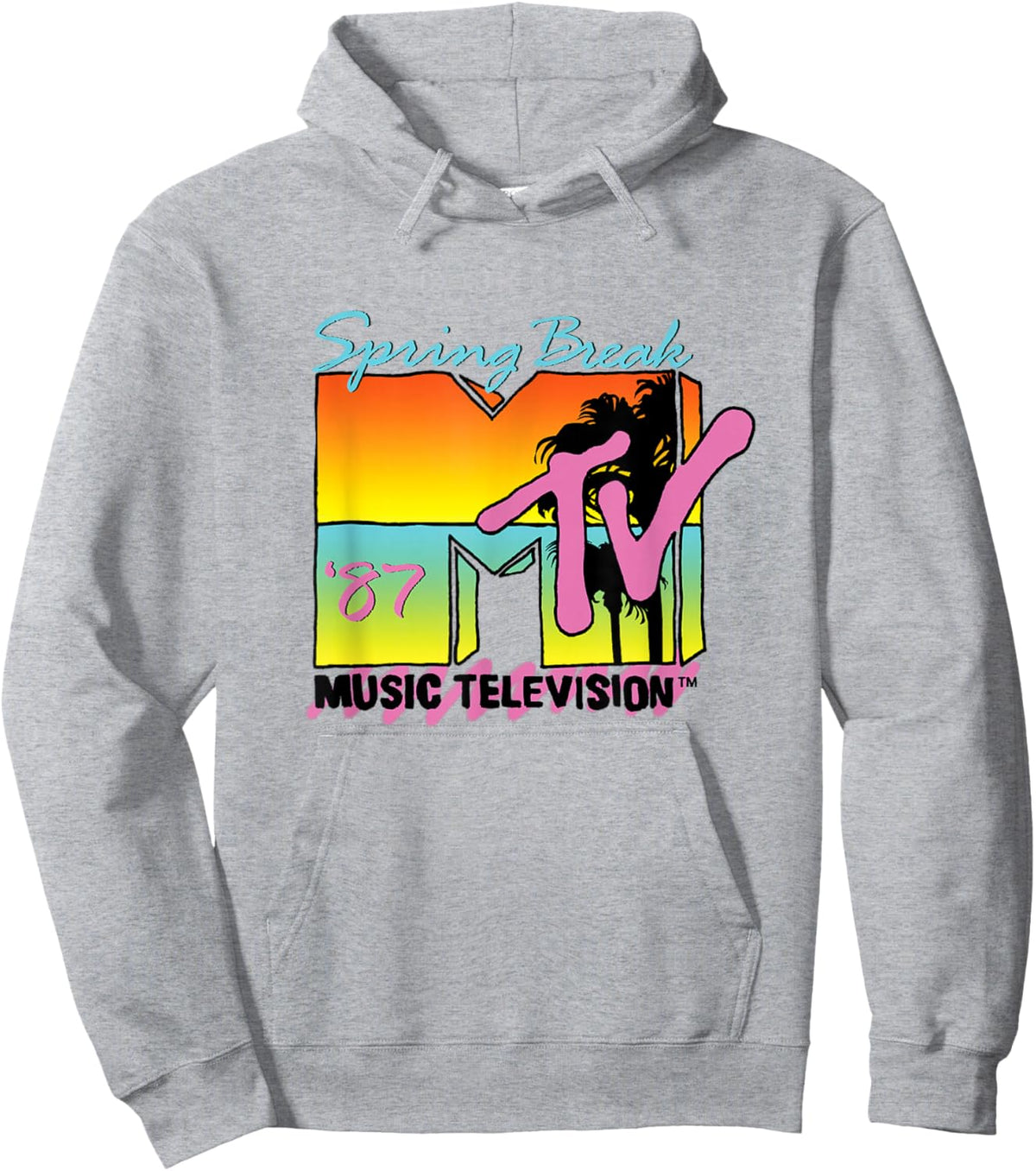 Classic MTV Logo Spring Break 87' Hoodie - Hoodie | Ash