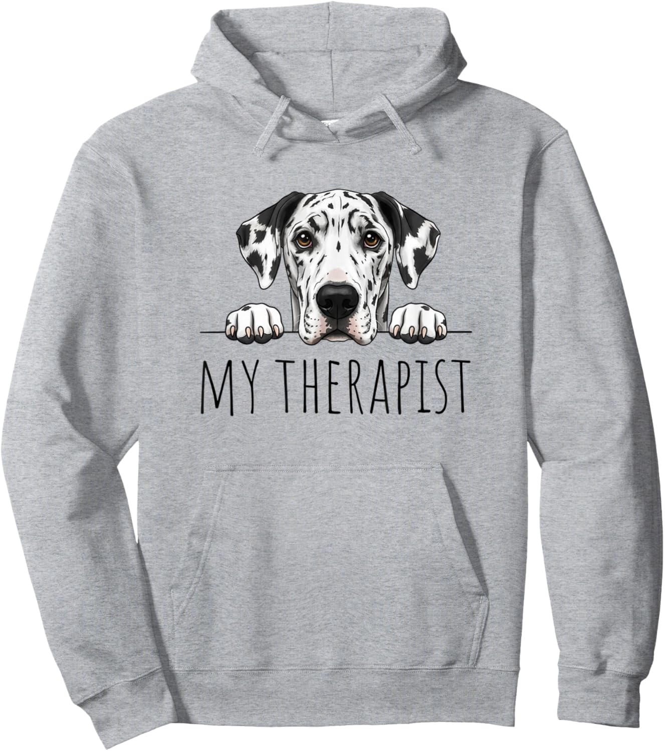 Harlequin Great Dane My Therapist Hoodie - Hoodie | Ash