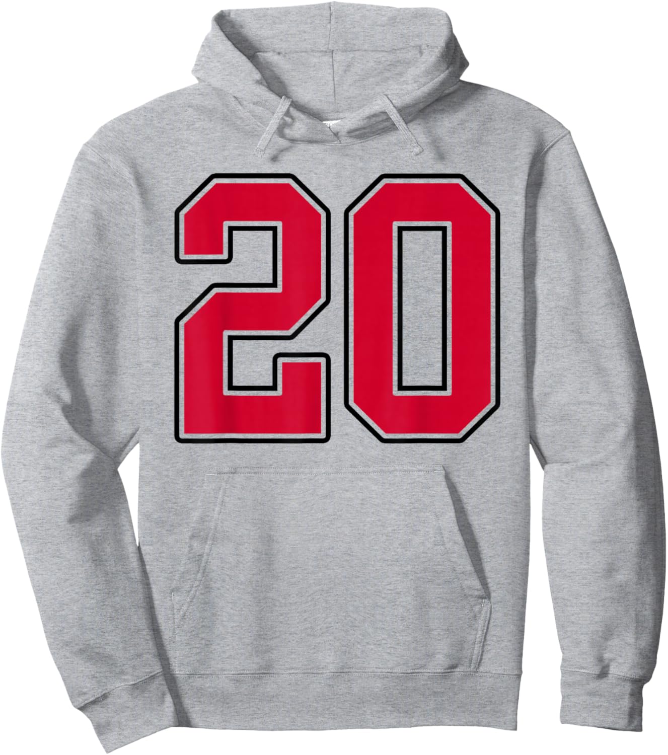 Red and Black Number 20 Jersey Player Uniform #20 Hoodie - Hoodie | Ash