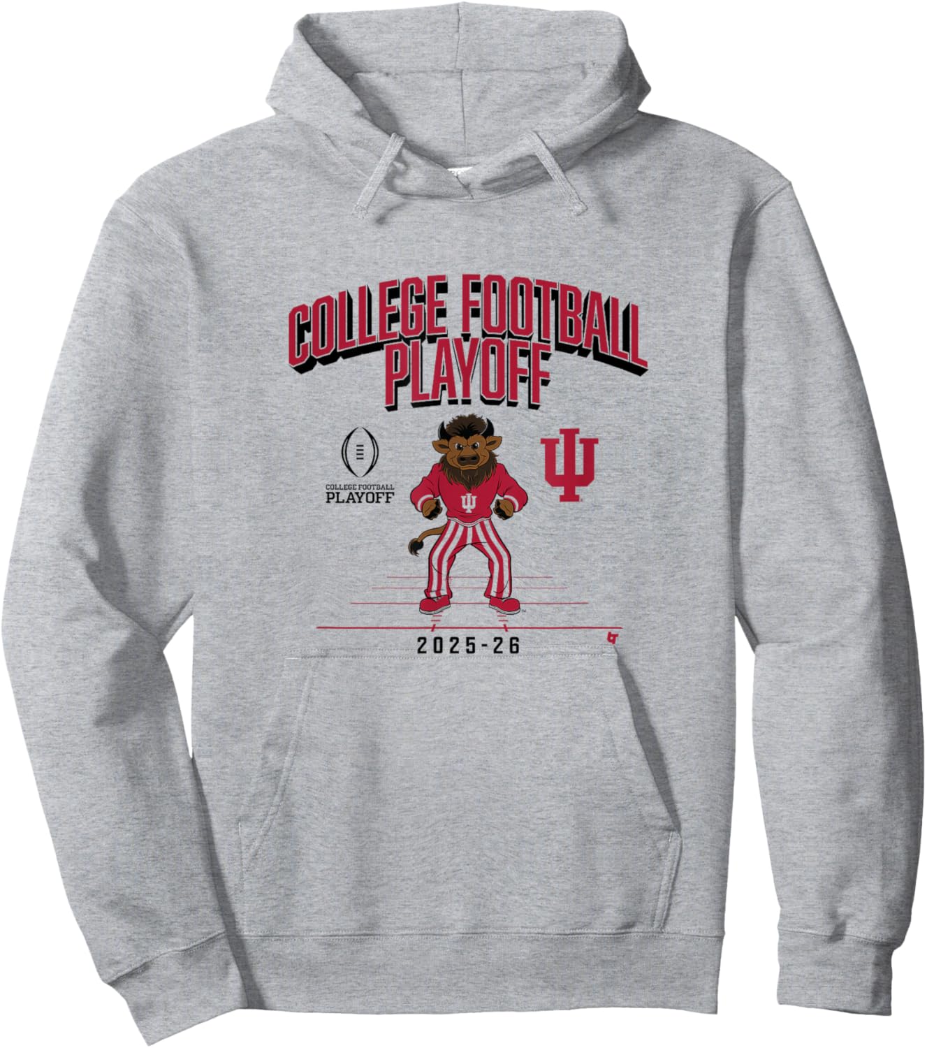 Indiana Hoosiers College Football Playoff Mascot Text 2025 Hoodie - Hoodie | Ash