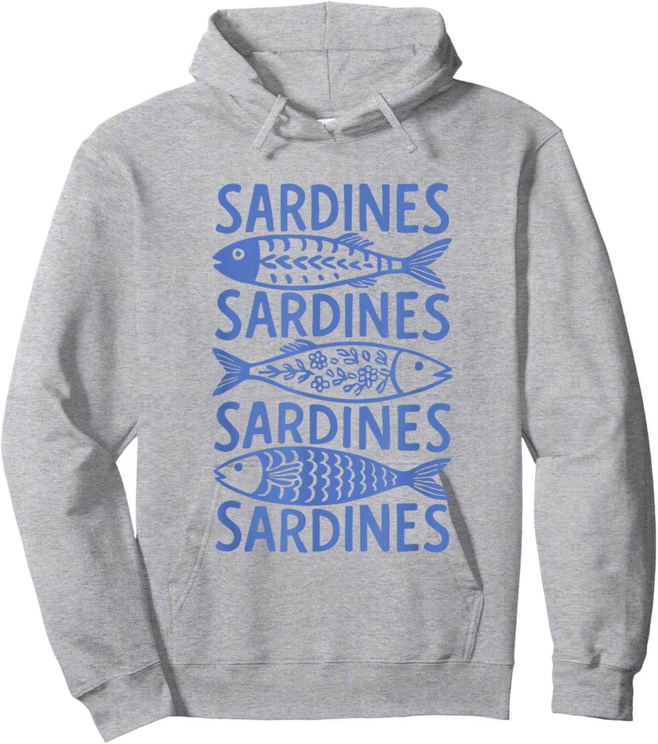 Sardine – Tinned Fish Retro Art Hoodie - Hoodie | Ash