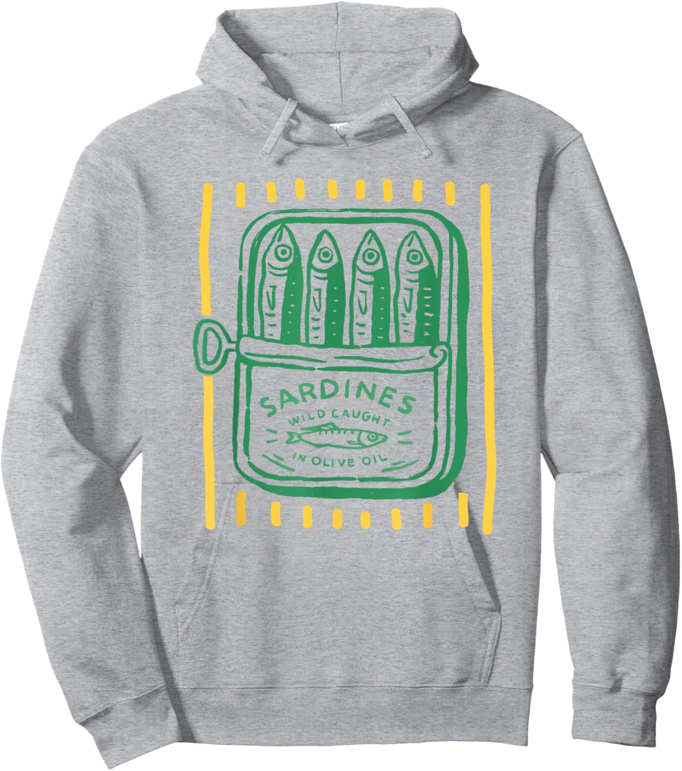 Les Sardines Fisherman Aesthetic Coastal Sardine Tinned Fish Hoodie - Hoodie | Ash
