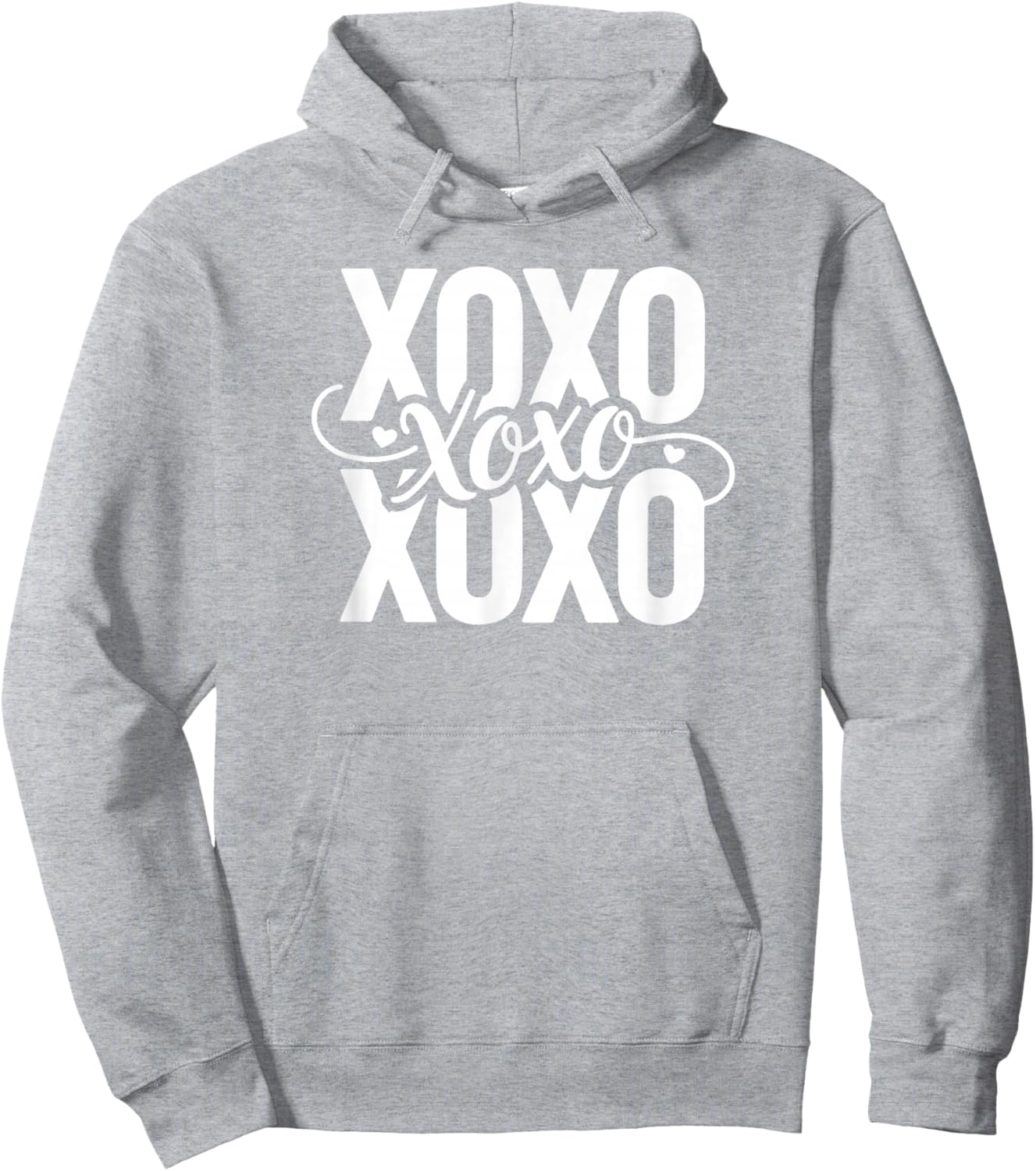 XOXO Hugs and Kisses Pink Retro Typography Valentine Hoodie - Hoodie | Ash
