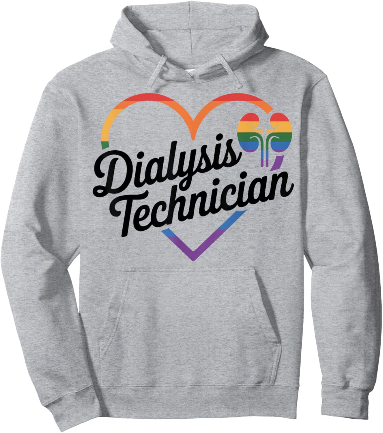 Dialysis Technician Heart Dialysis Tech Hoodie - Hoodie | Ash