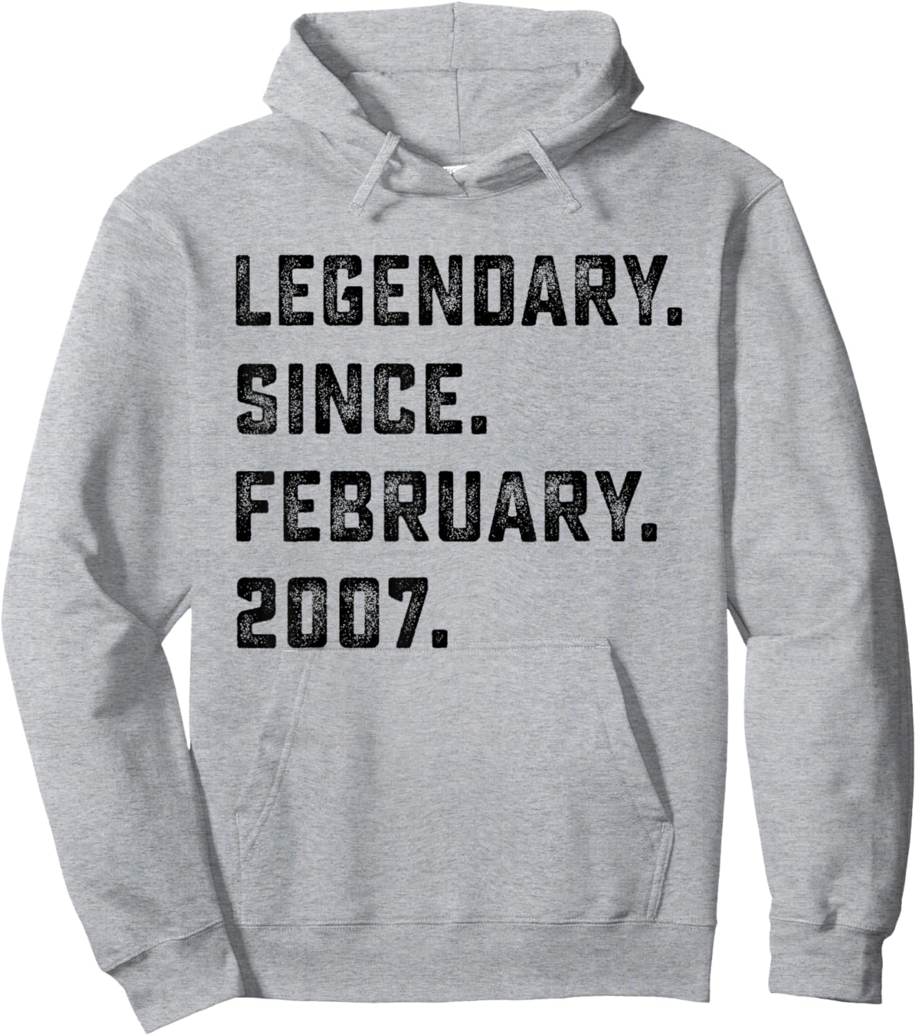 19th Birthday Gift Legendary Since February 2007 19 Yrs Old Hoodie - Hoodie | Ash
