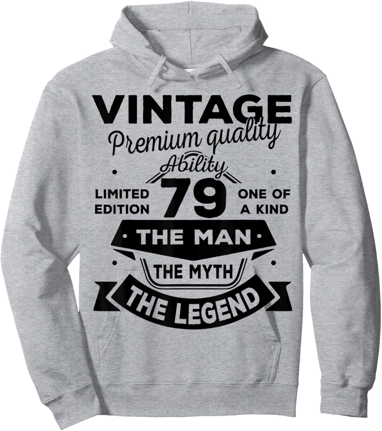 79th Birthday Gift Man Myth Legend 1947 79 Years Old Hoodie - Hoodie | Ash