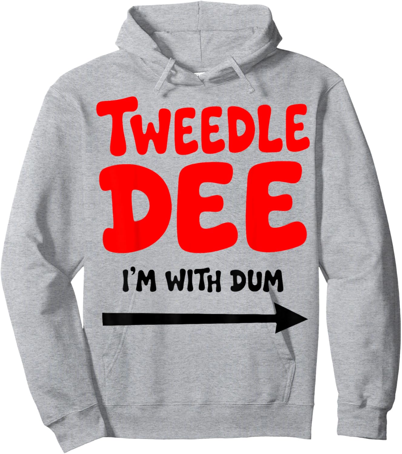Tweedle Dee I'm with Dum Lazy Couple Halloween Costumes Hoodie - Hoodie | Ash