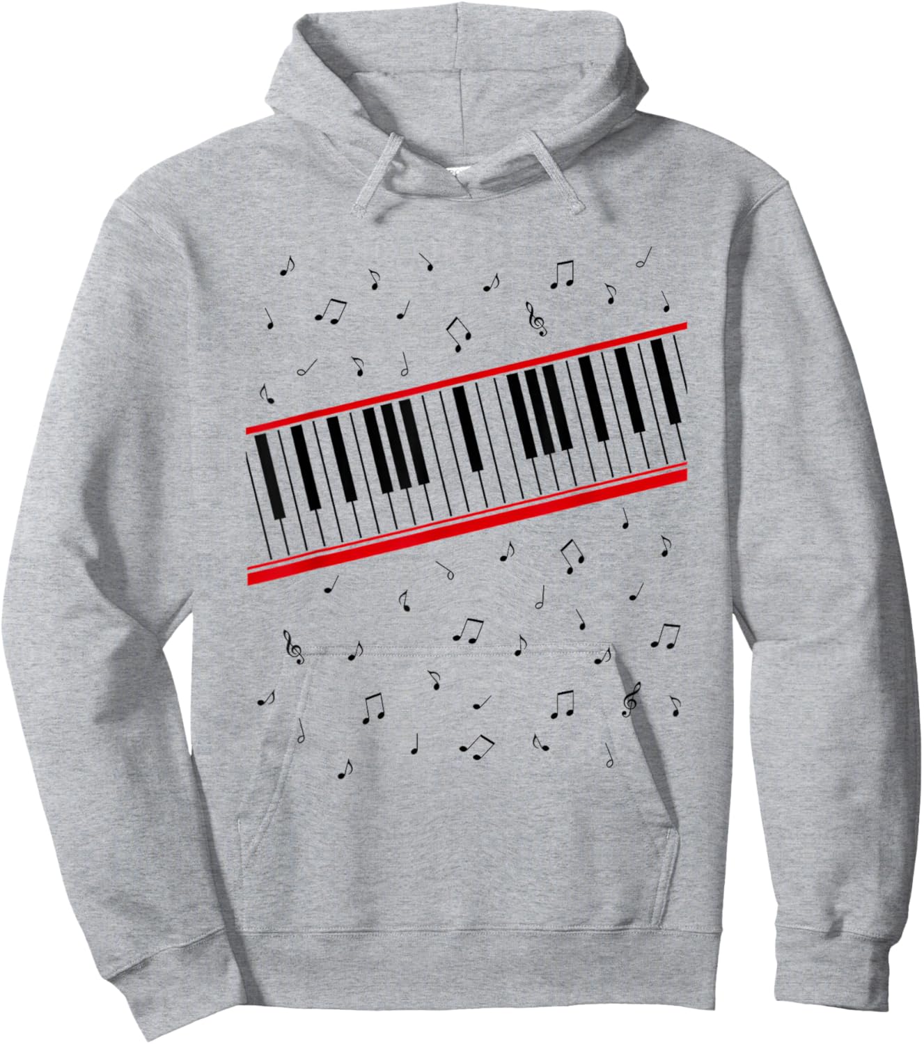 Piano Keys Funny Women Hoodie - Hoodie | Ash