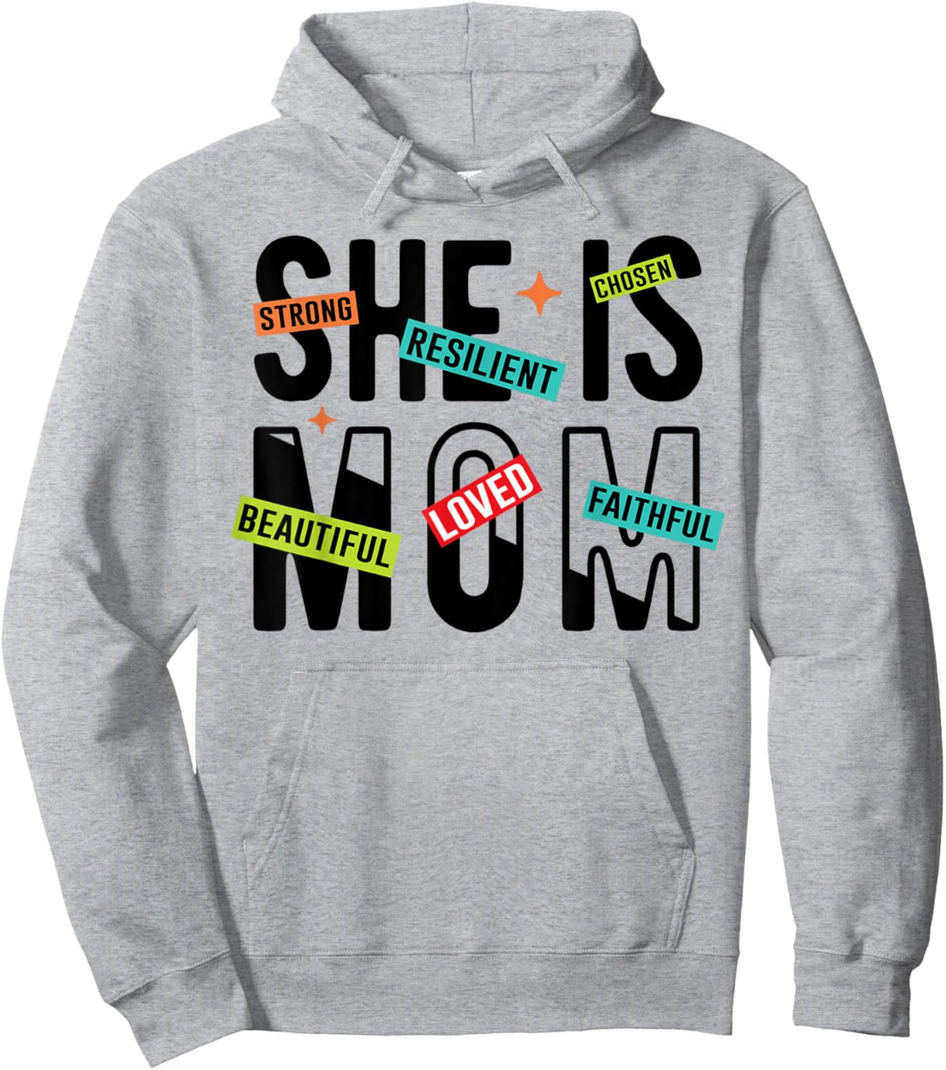 She is Mom Strong Chosen Mother's Day Mom Hoodie - Hoodie | Ash