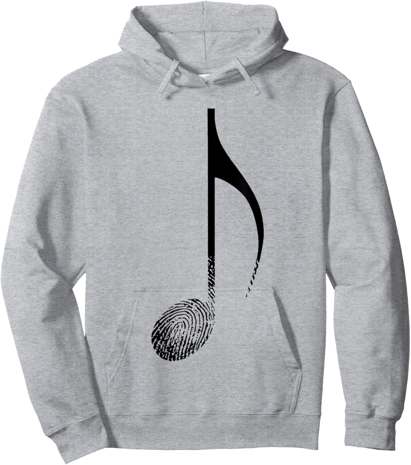 Men's Music Note Fingerprint Art Print Hoodie - Hoodie | Ash
