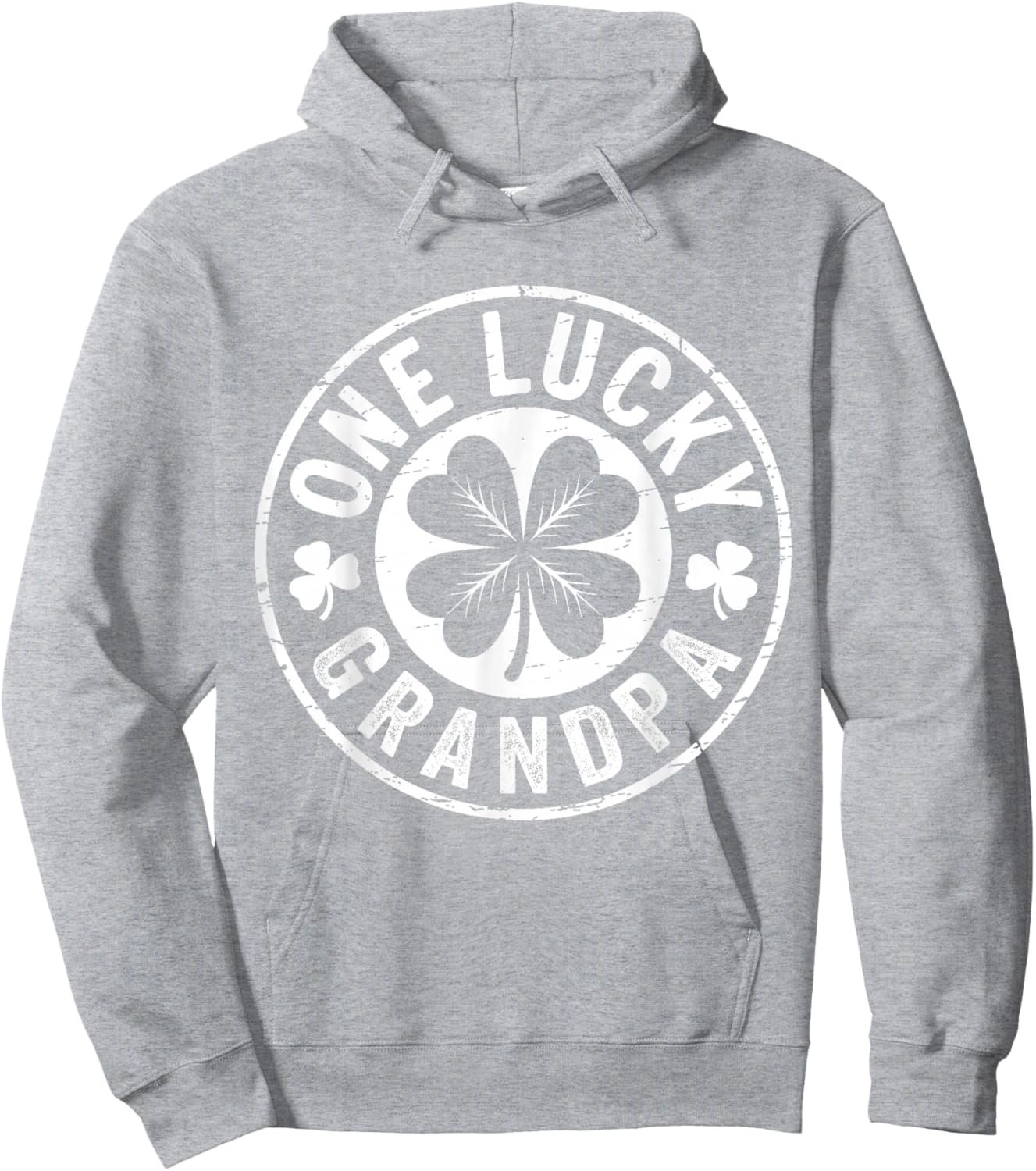 Vintage One Lucky Grandpa St Patricks Day Matching Family Hoodie - Hoodie | Ash