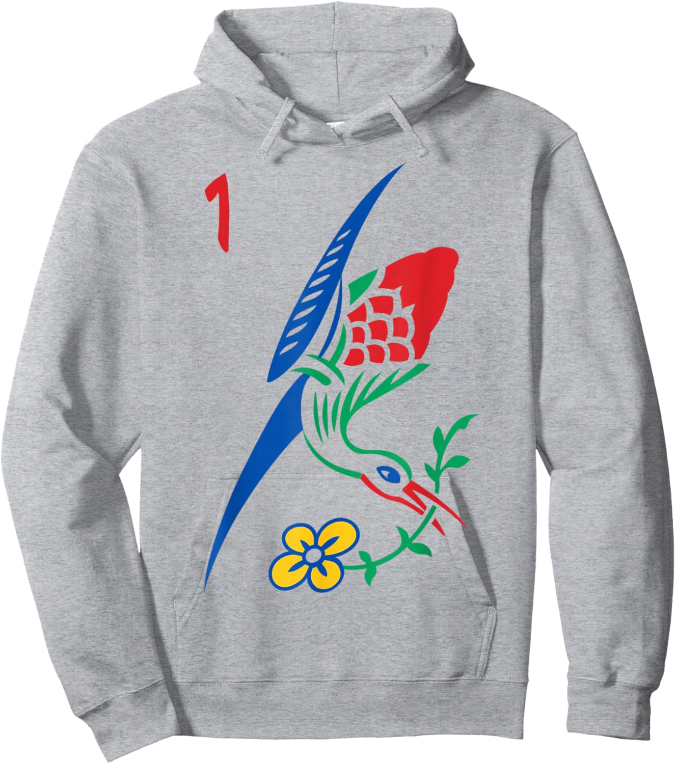 Chinese Mahjong Game Tile One Bamboo Sozu Bird Hoodie - Hoodie | Ash