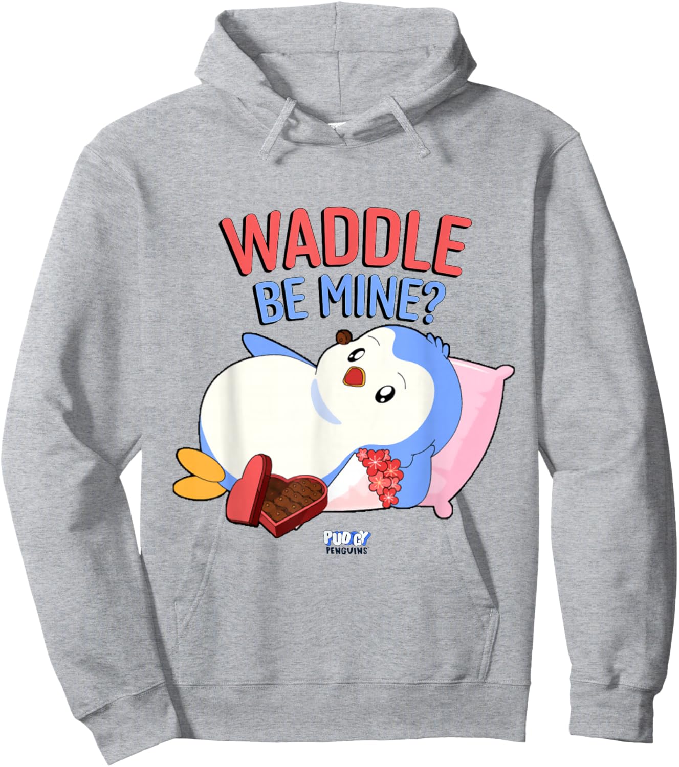 Official Pudgy Penguins Merch | V-Day Love | Pengu Hoodie - Hoodie | Ash
