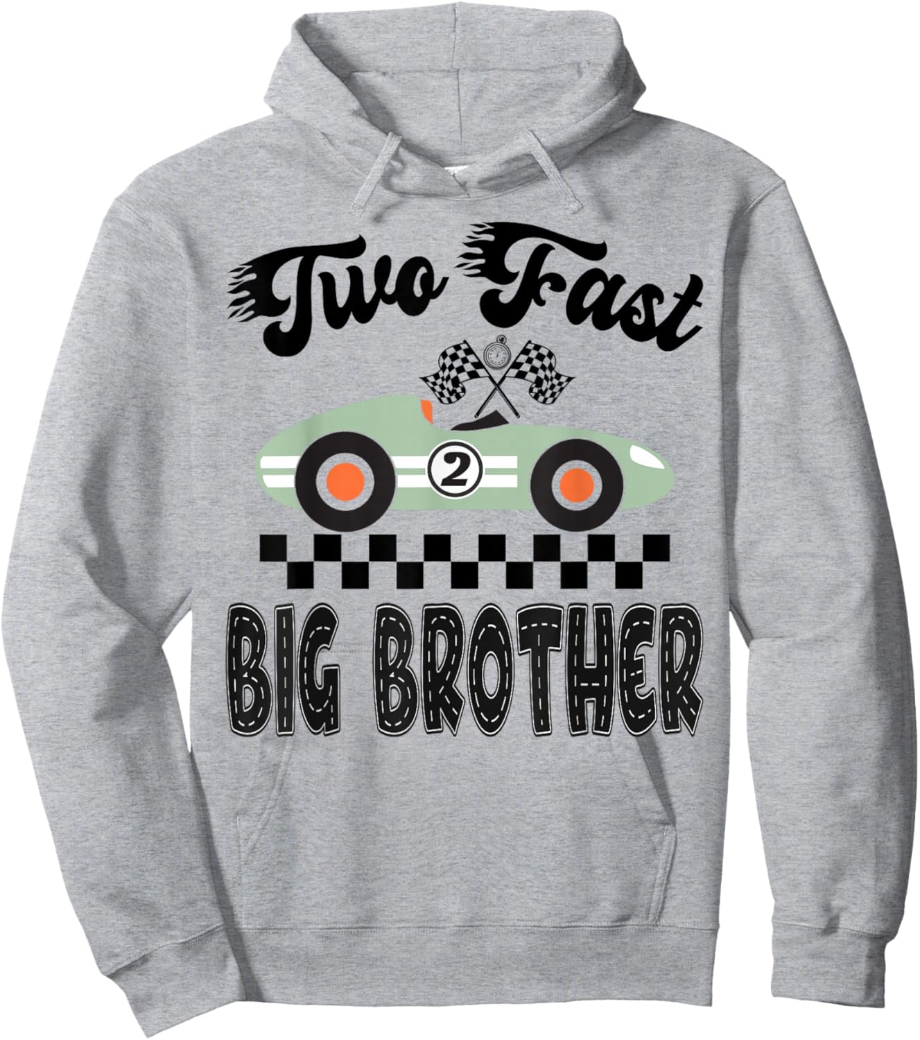 Two Fast Big Brother of The Birthday Boy Racing Car Party Hoodie - Hoodie | Ash