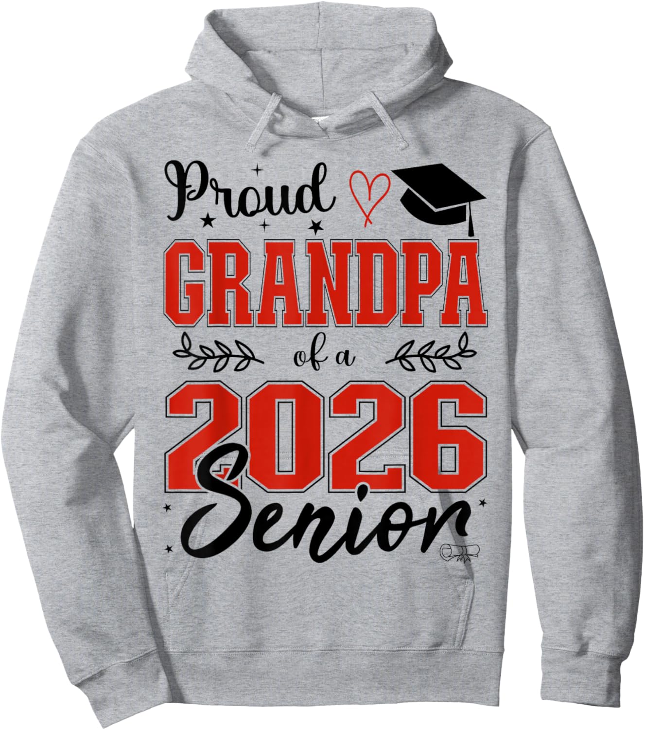 Proud Grandpa of a Class of 2026 Senior, Senior 26 Hoodie - Hoodie | Ash