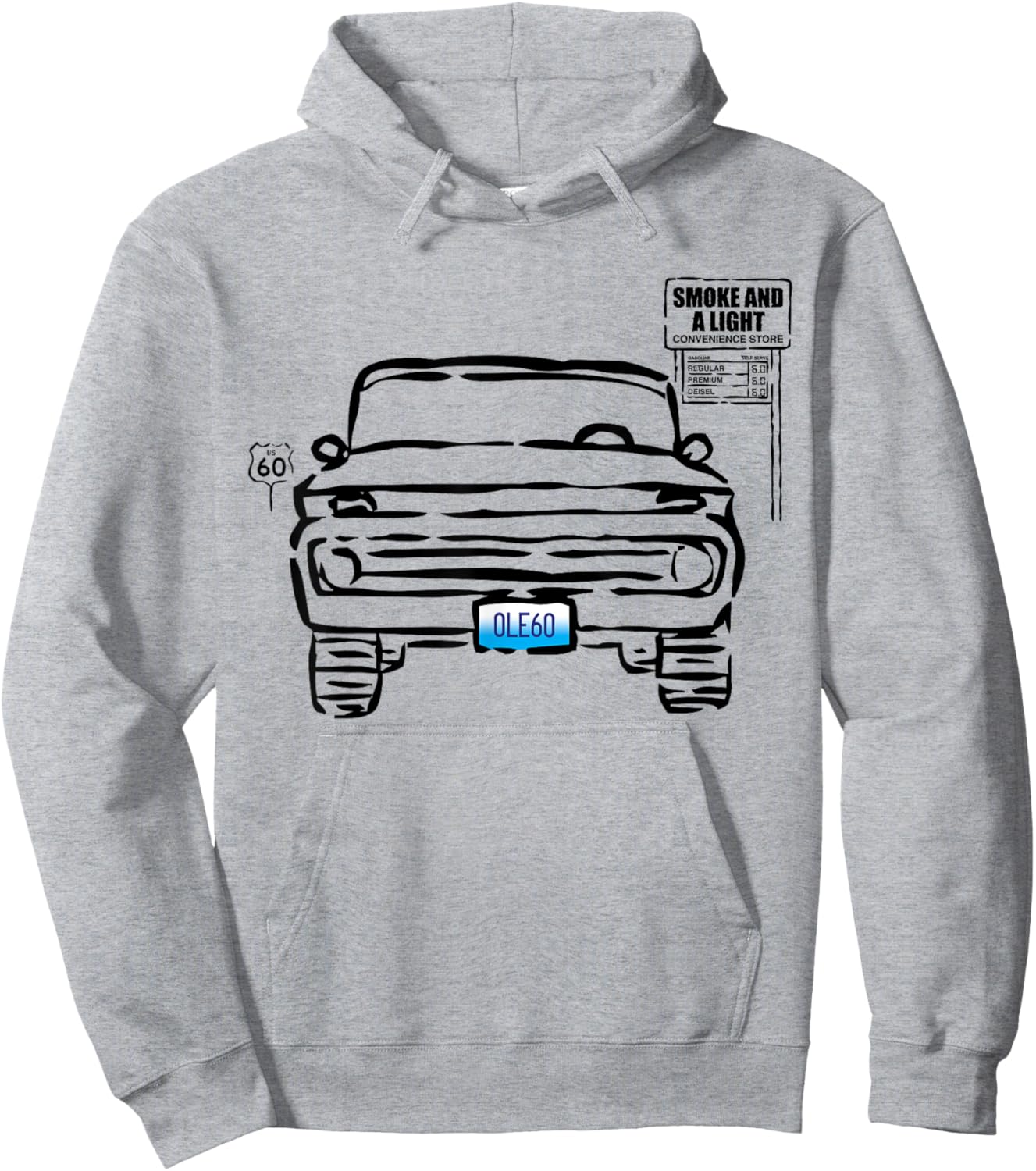Ole 60 Outta My Way Truck Hoodie - Hoodie | Ash