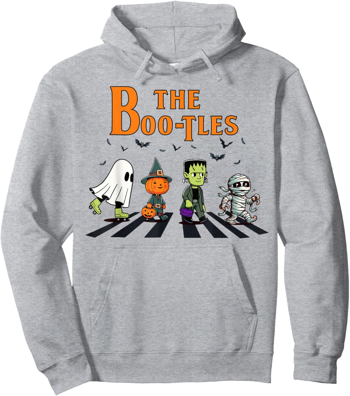 The Boo-Tles Halloween Pumpkin Mummy Ghost Frankenstein Hoodie - Hoodie | Ash