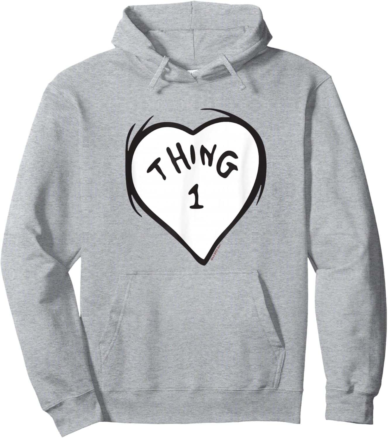 The Cat in The Hat Heart Thing One Officially Licensed Hoodie - Hoodie | Ash