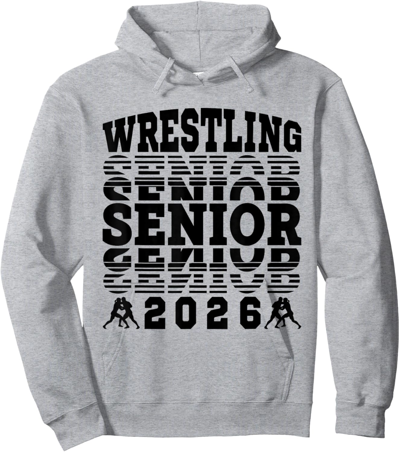 Wrestling Senior 2026 Graduation Hoodie - Hoodie | Ash