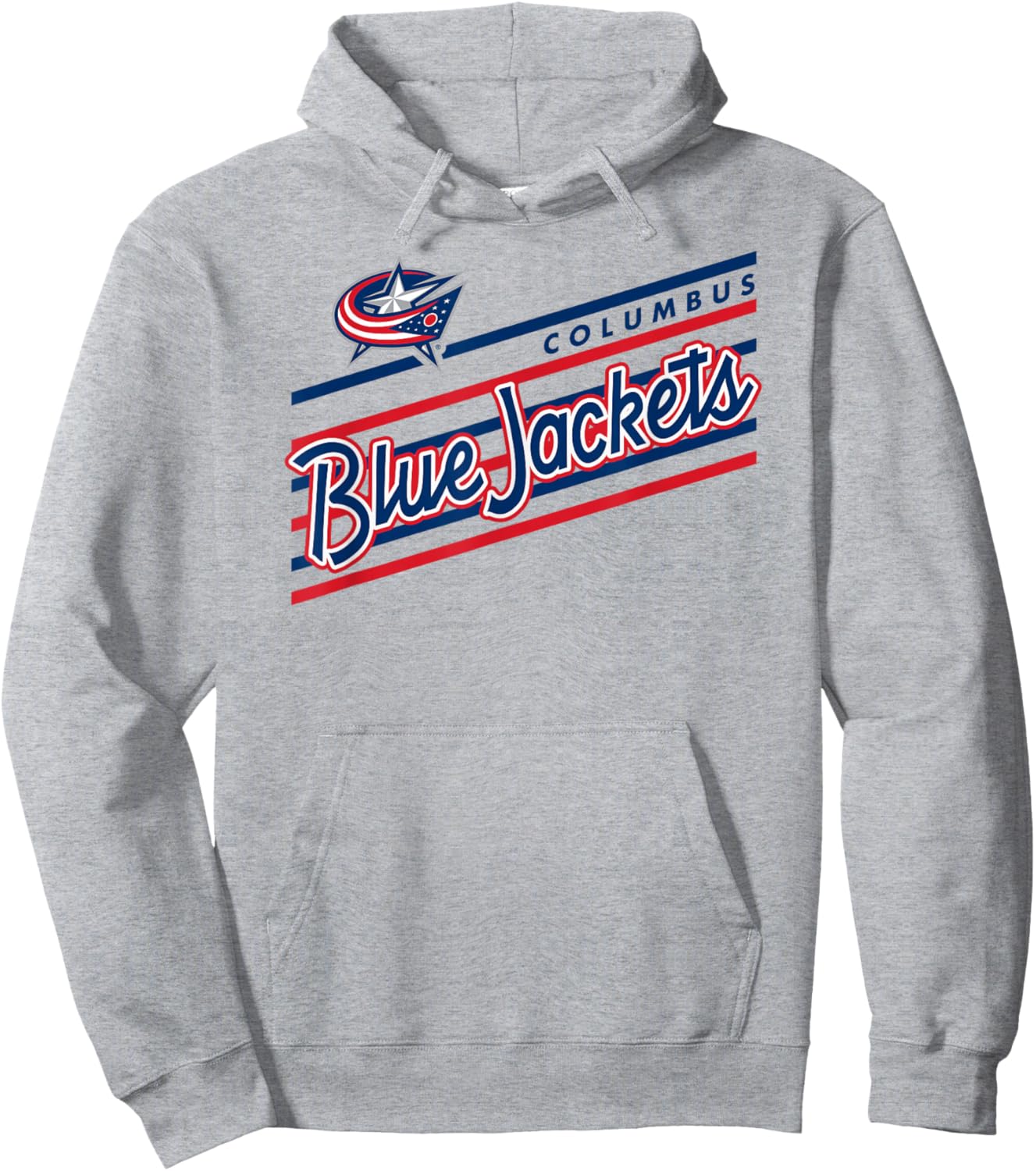Columbus Blue Jackets Retro Performer Gray NHL Licensed Hoodie - Hoodie | Ash