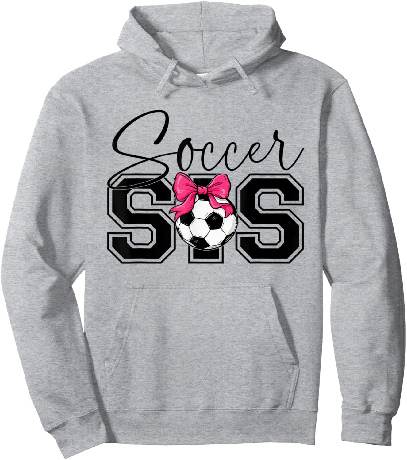Soccer Sister Heart Big Sister Little Swing Hoodie - Hoodie | Ash