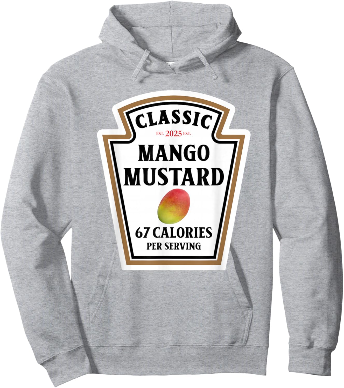 Mango Mustard Label Brainrot Meme Hoodie - Hoodie | Ash