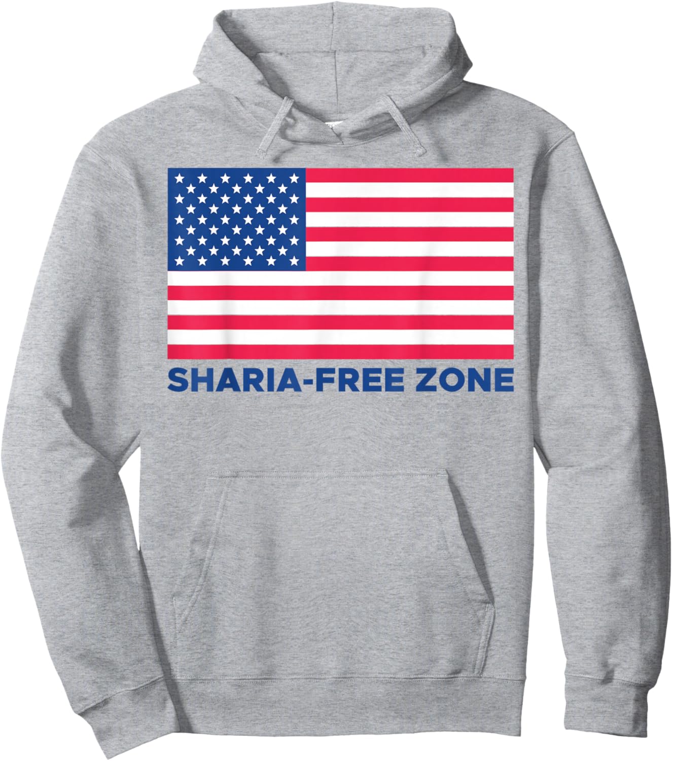 Sharia Free Zone America Flag Hoodie - Hoodie | Ash