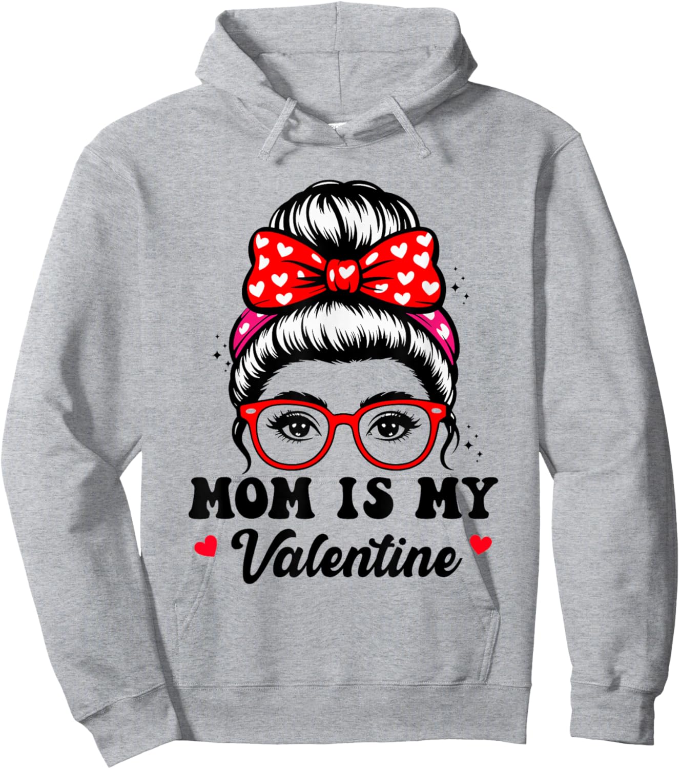 Groovy Mama is My Valentine Funny Heart Boys Girls Hoodie - Hoodie | Ash