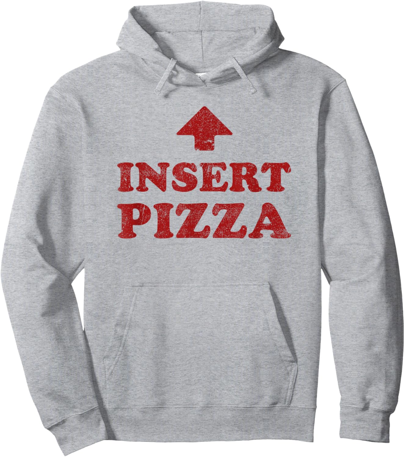 Insert Pizza Retro Funny Lover Foodie Pie Slice Italian Food Hoodie - Hoodie | Ash