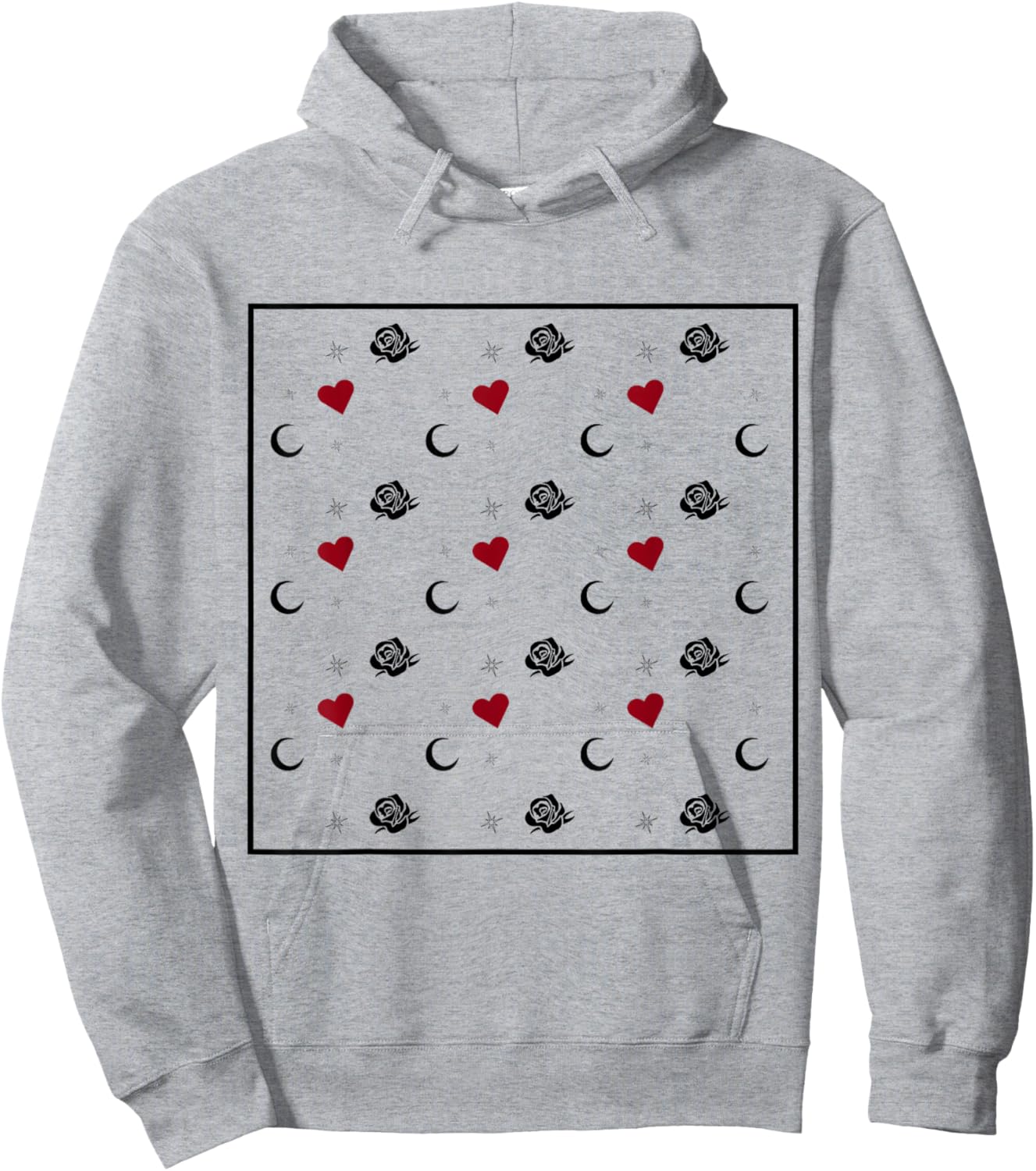 Roses, Hearts, and Moons Hoodie - Hoodie | Ash