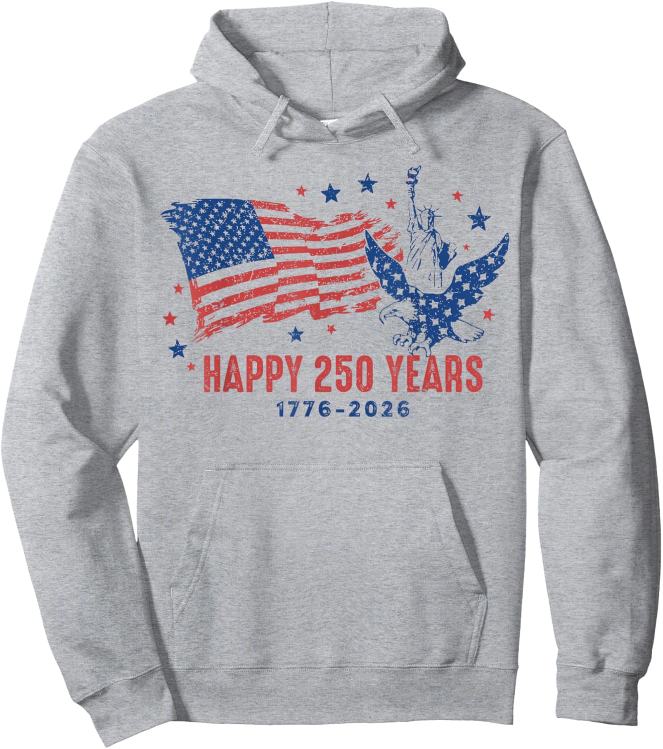 Happy 250 Years 1776 2026 Women Kids 4th of July Hoodie - Hoodie | Ash
