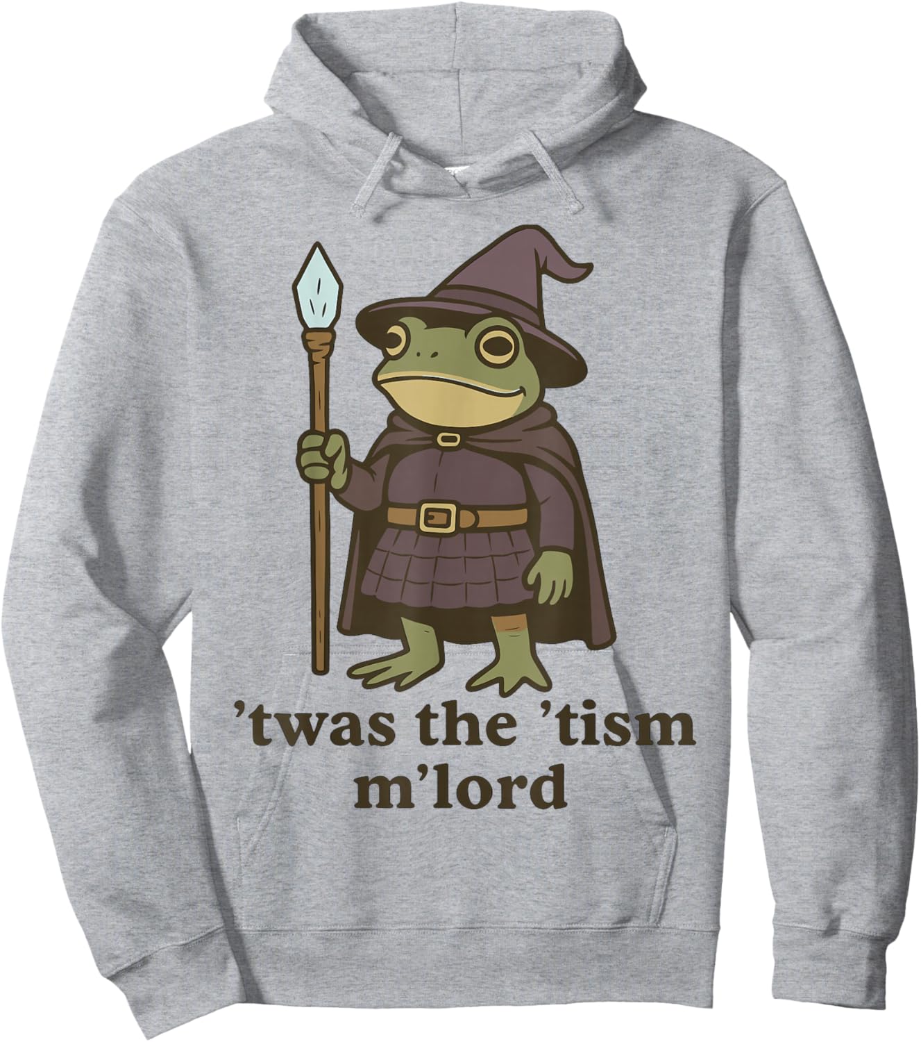 ’TWAS The ’tism m’Lord Medieval Frog Mage Humor Hoodie - Hoodie | Ash