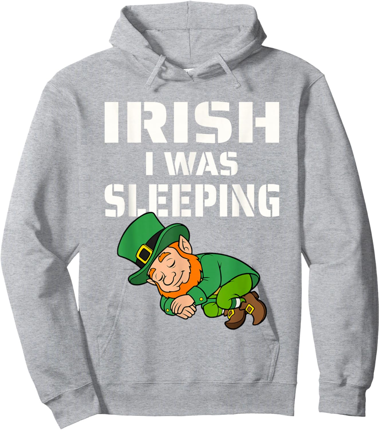 Irish I was Sleeping St.Patrick's Day Shamrock Dreamer Dad Hoodie - Hoodie | Ash