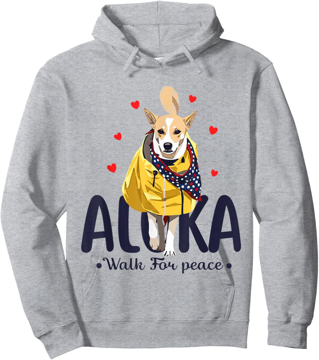 Aloka – Walk for Peace Monks with Aloka Dog Hoodie - Hoodie | Ash