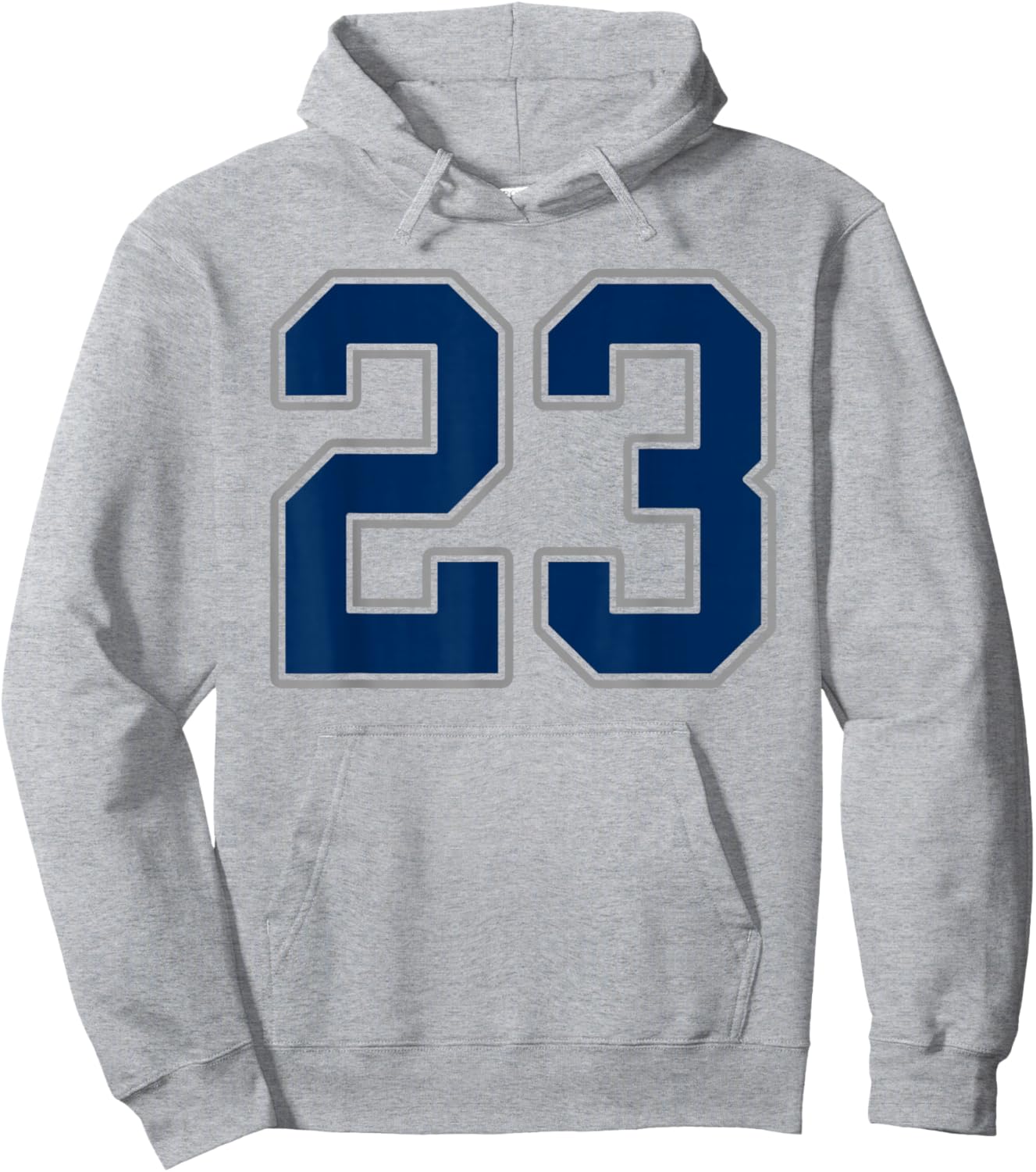 Navy Blue Silver Number 23 Jersey Player Uniform #23 Hoodie - Hoodie | Ash
