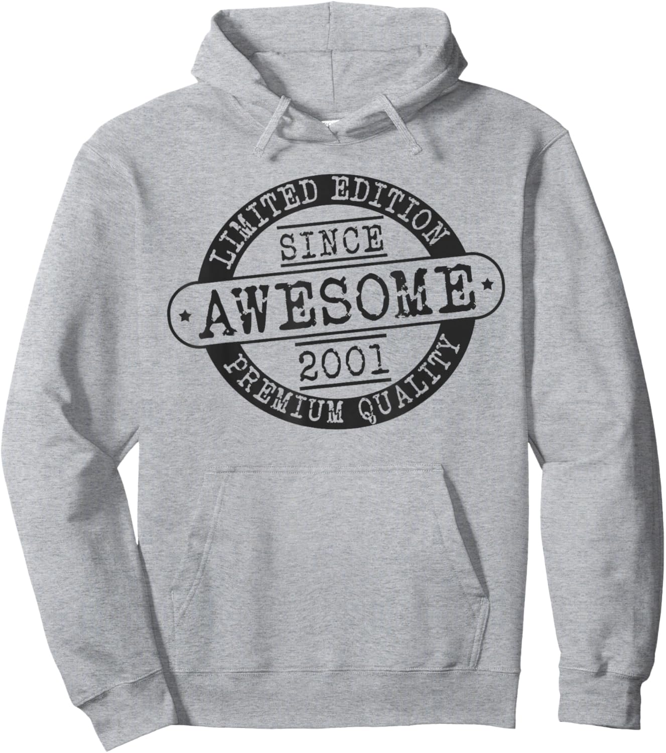 Born in 2001, Basic Rustic Style Awesome Since 2001 Birthday Hoodie - Hoodie | Ash