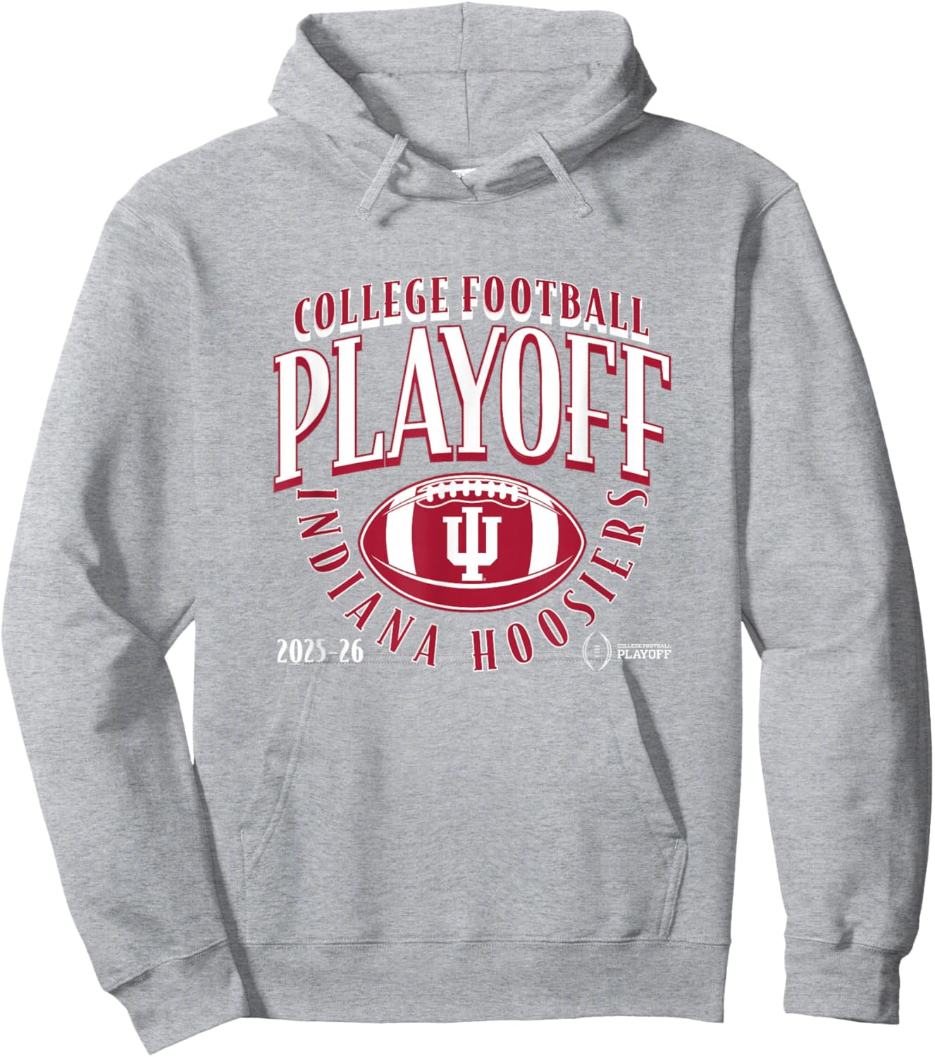 Indiana Hoosiers CollegeFootball Playoff Football Curve 2025 Hoodie - Hoodie | Ash