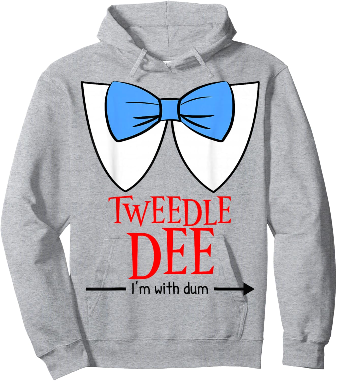 Tweedle Dee I'm with Dum - Lazy Couple Halloween Costumes Hoodie - Hoodie | Ash