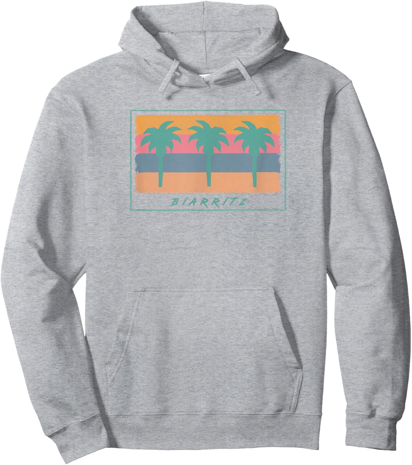 Biarritz France Surf Retro Graphic Hoodie - Hoodie | Ash