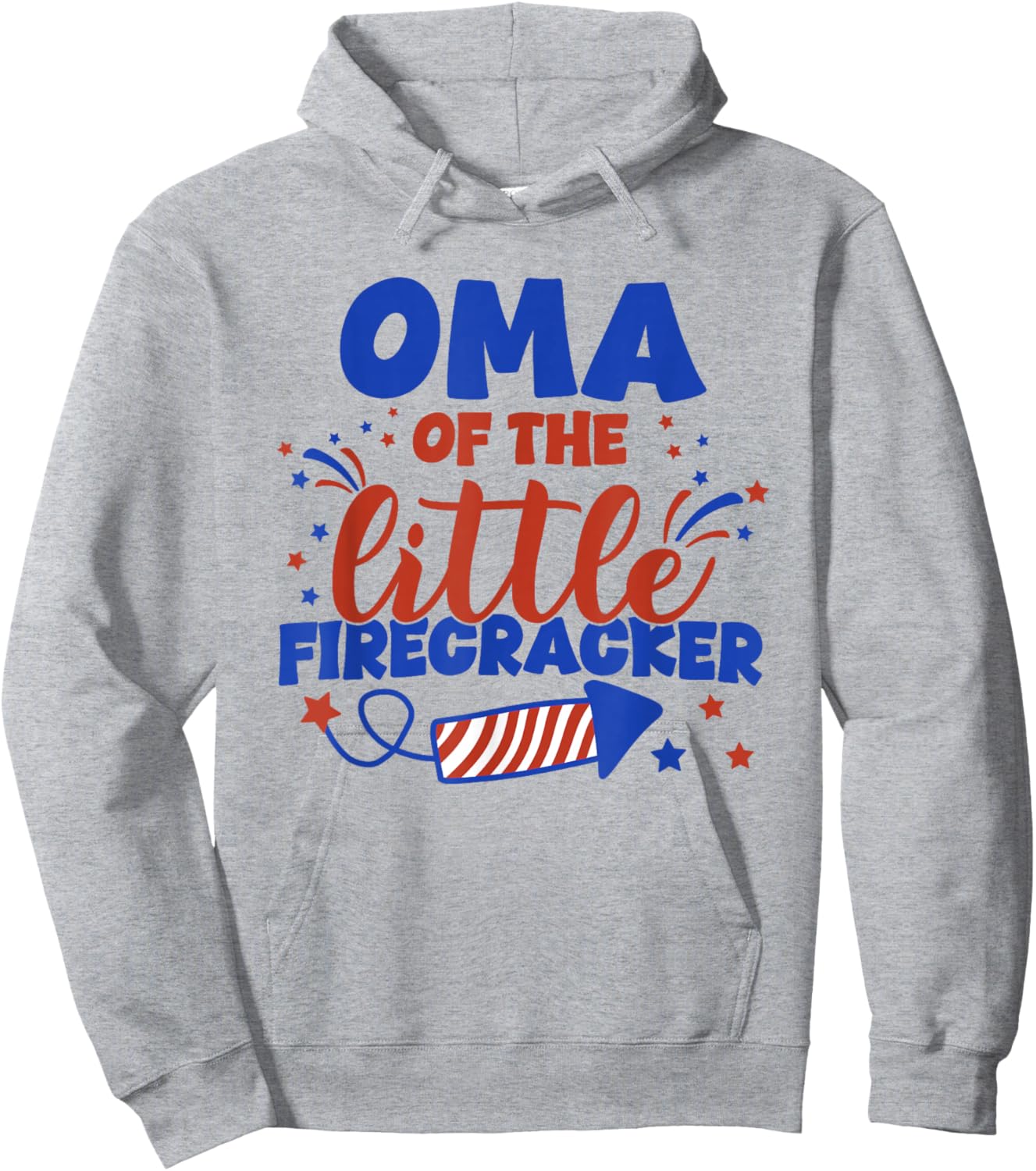Oma of The Little Firecracker Fourth of July Birthday Hoodie - Hoodie | Ash